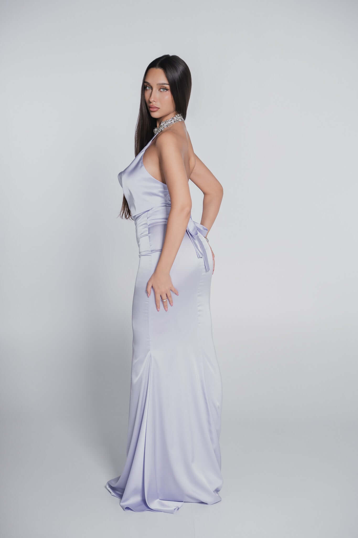 Rochie lunga matase bijuterie Bling Enchant