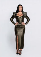 SIA Rochie LUNEVA midi - lycra premium dens, ușor elastic, look spectaculos