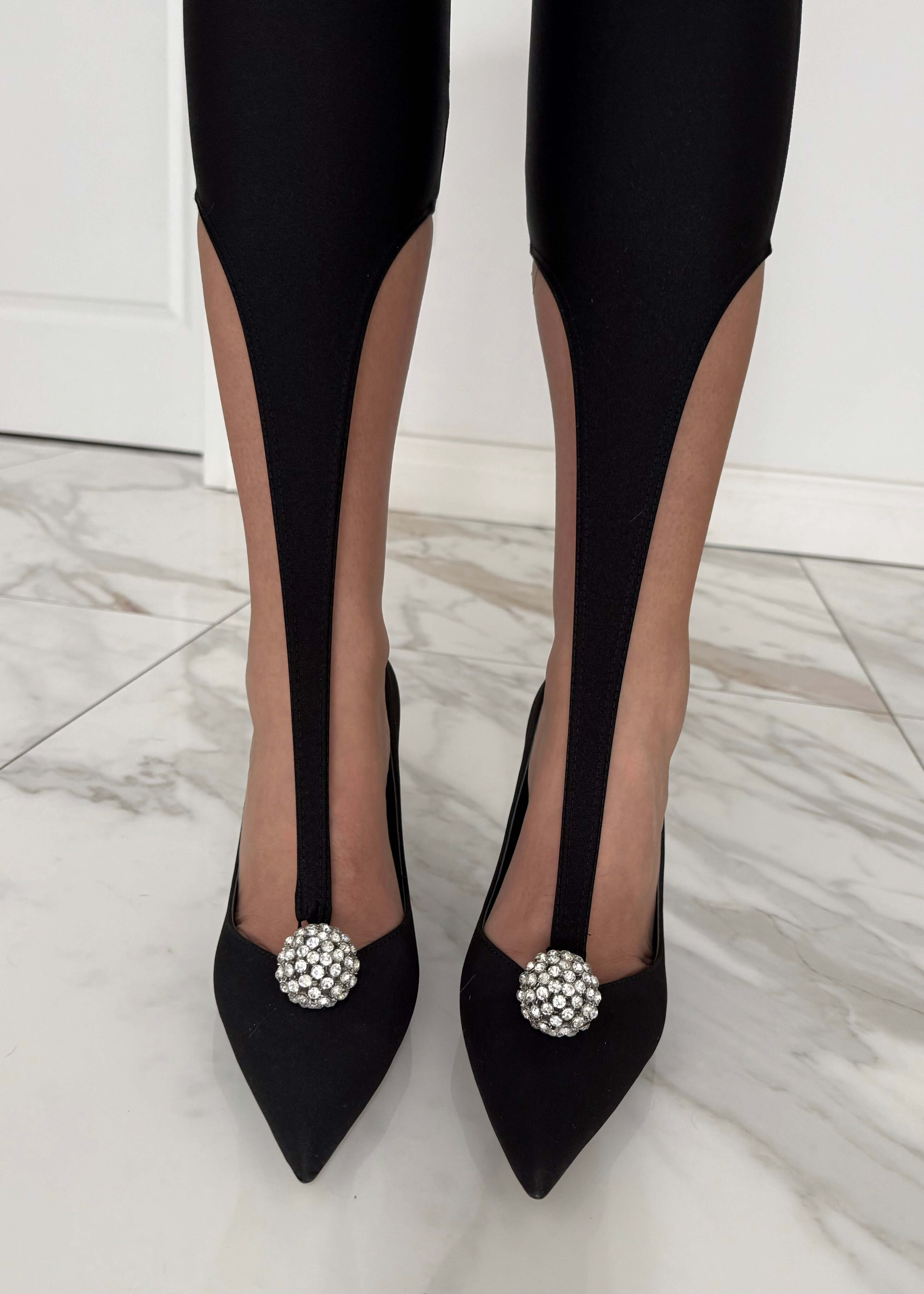 SIA Colanți negri cu decupaj frontal - "FRONT CUT"