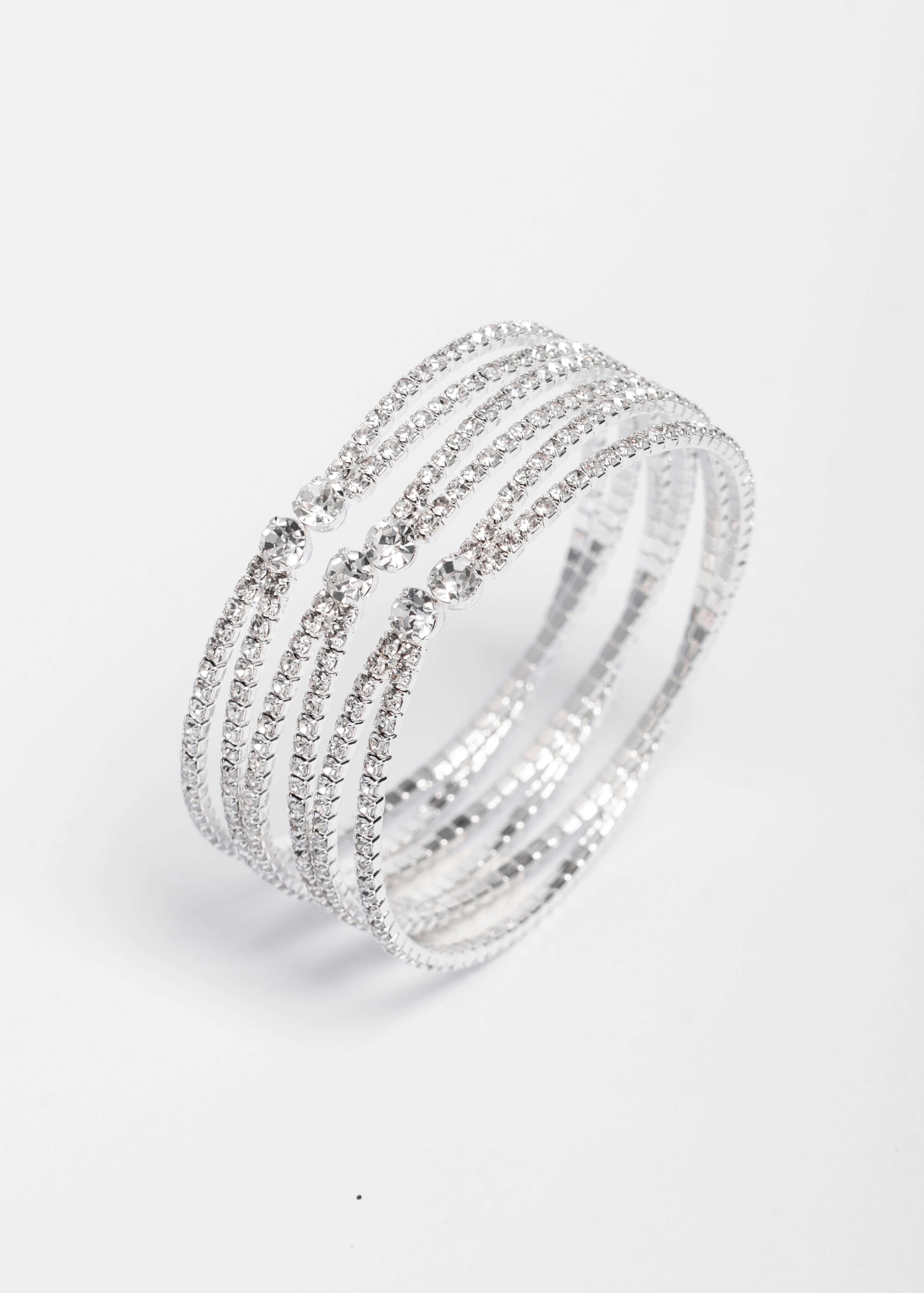 Brățara Glam Spark Argintie cu Cristale Strălucitoare Sia House pentru femei elegante Imagine principală a produsului