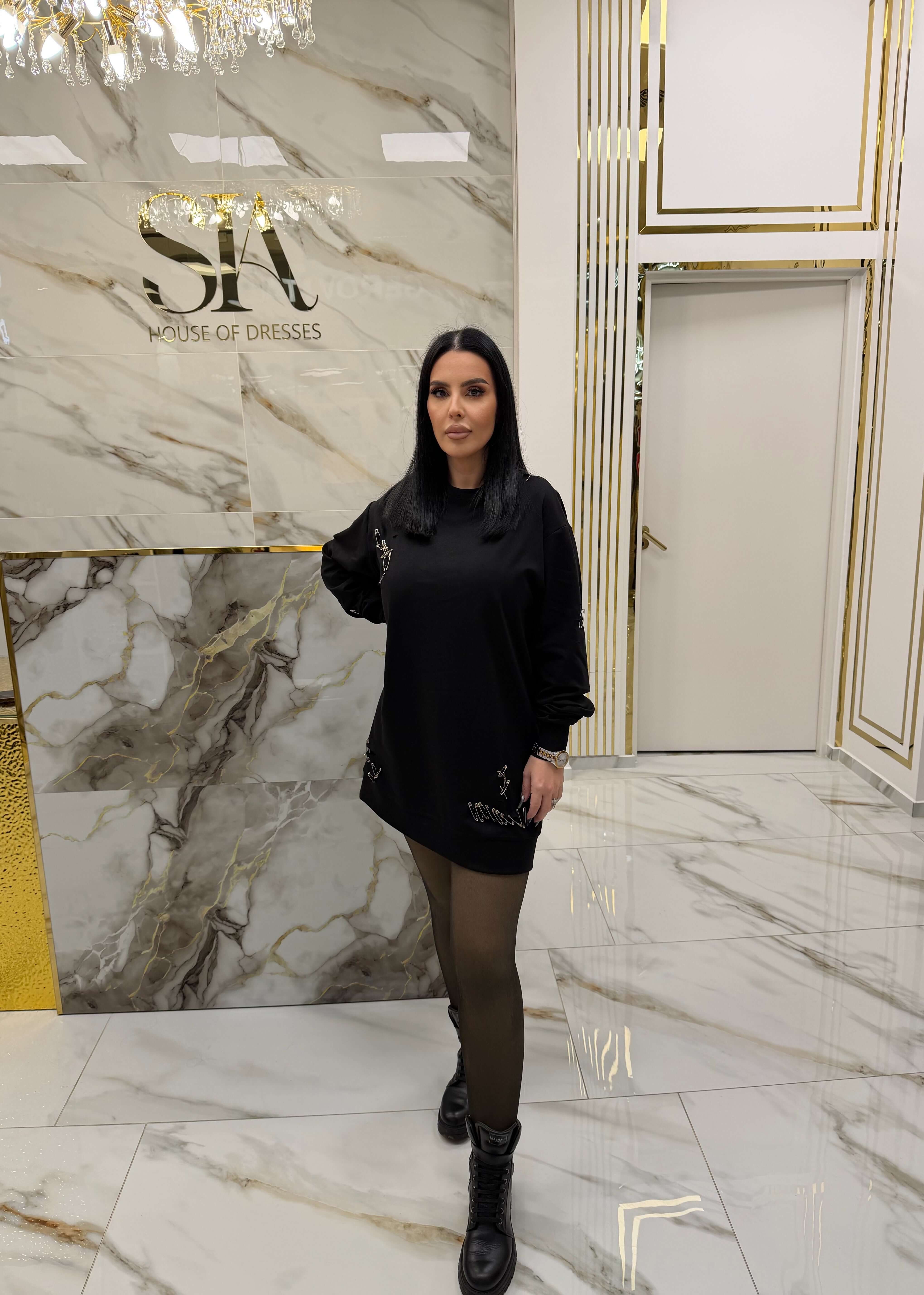 SIA hoodie cu ace metalice - "ATTITUDE" hoodie Imagine principală a produsului