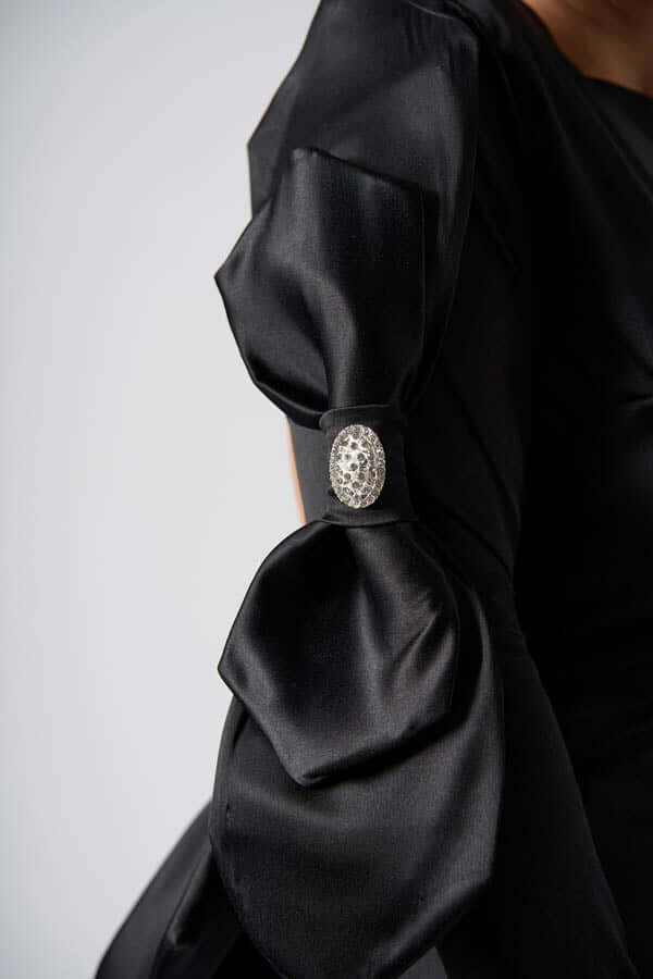 Rochie Marissa midi din satin cu fundițe 3D și cristale - Sia House Sia House pentru femei elegante