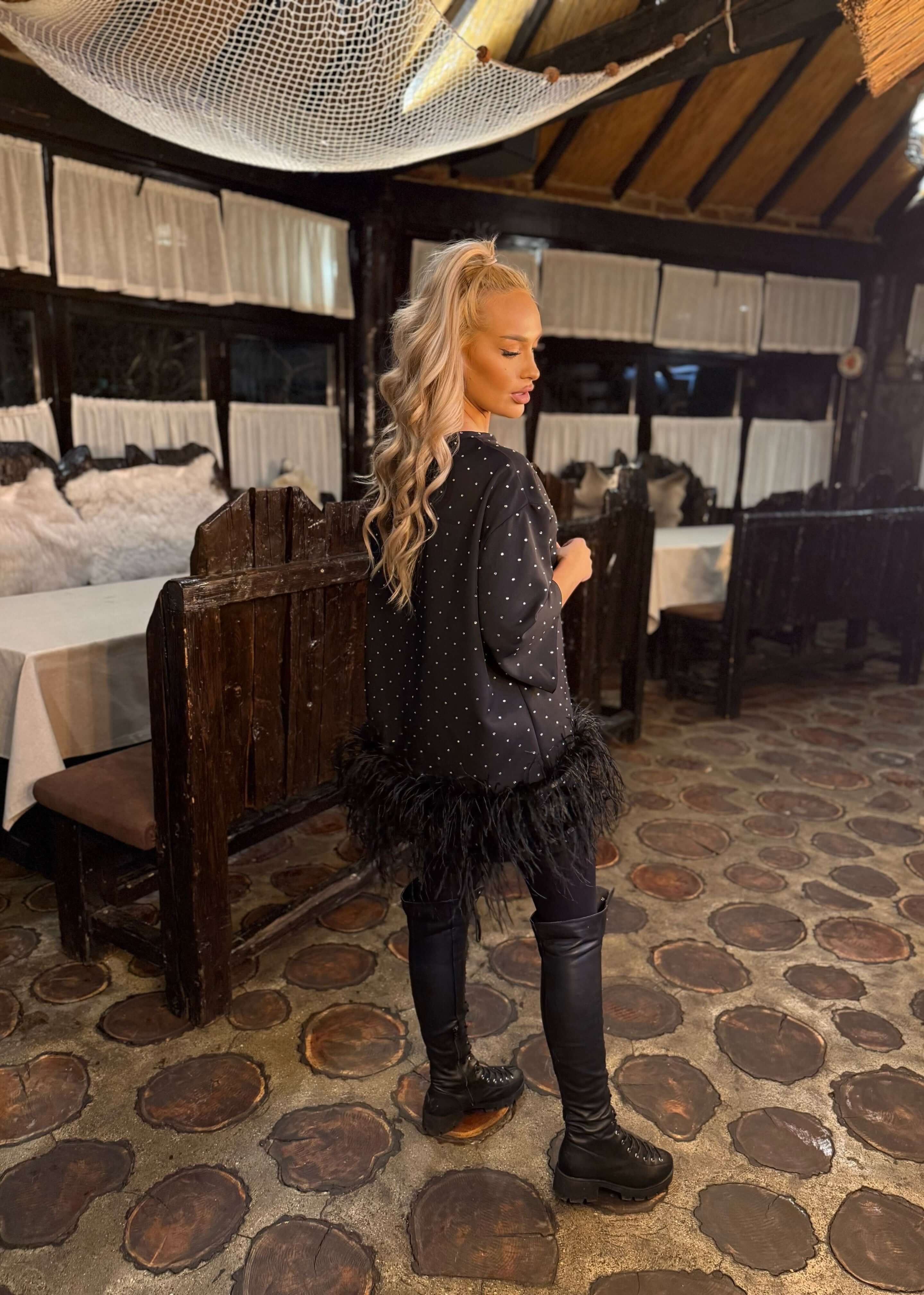 SIA Tricou cu cristale și pene - "ECLIPSE" Tee Imagine secundară a produsului