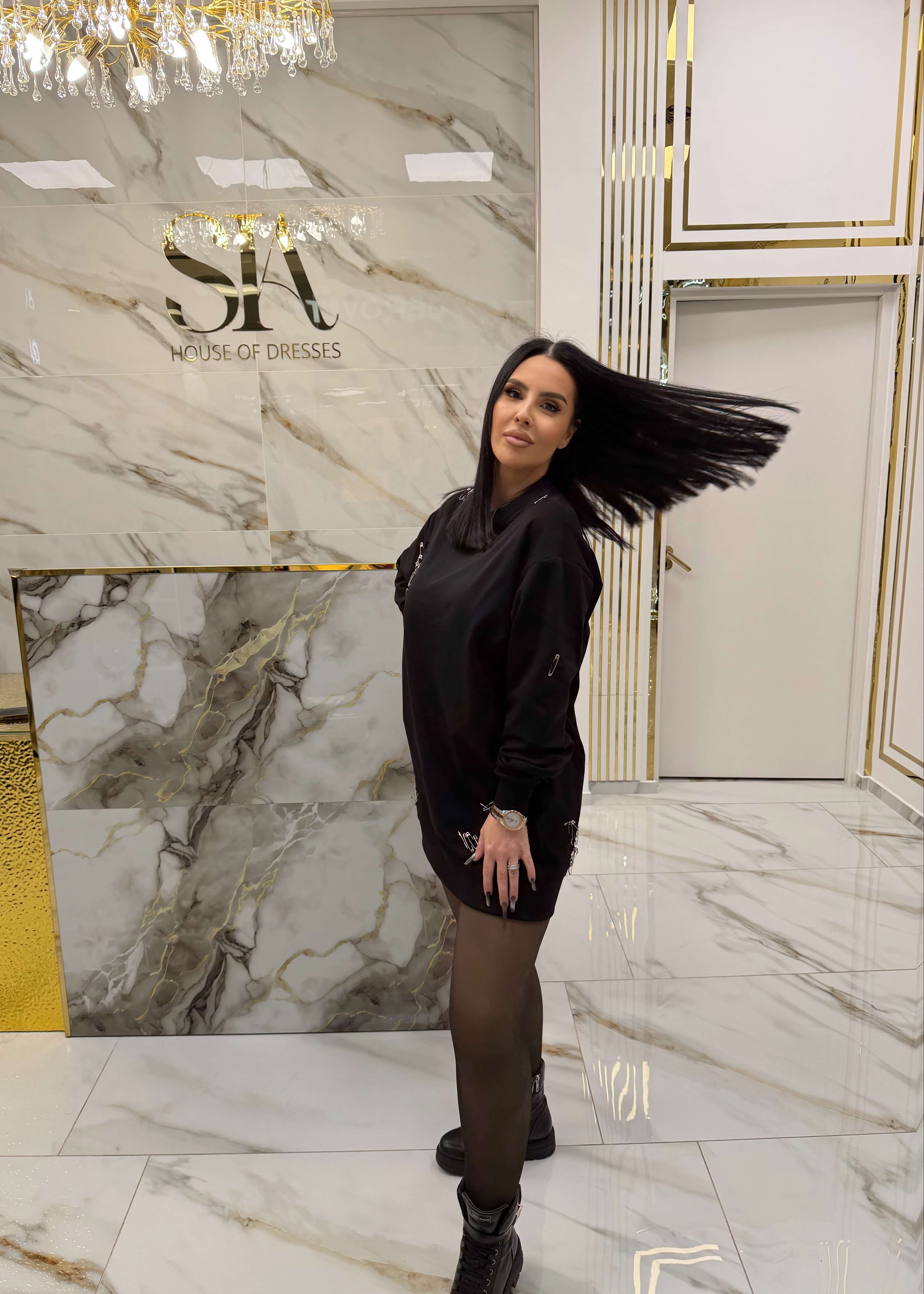 SIA hoodie cu ace metalice - "ATTITUDE" hoodie Imagine secundară a produsului