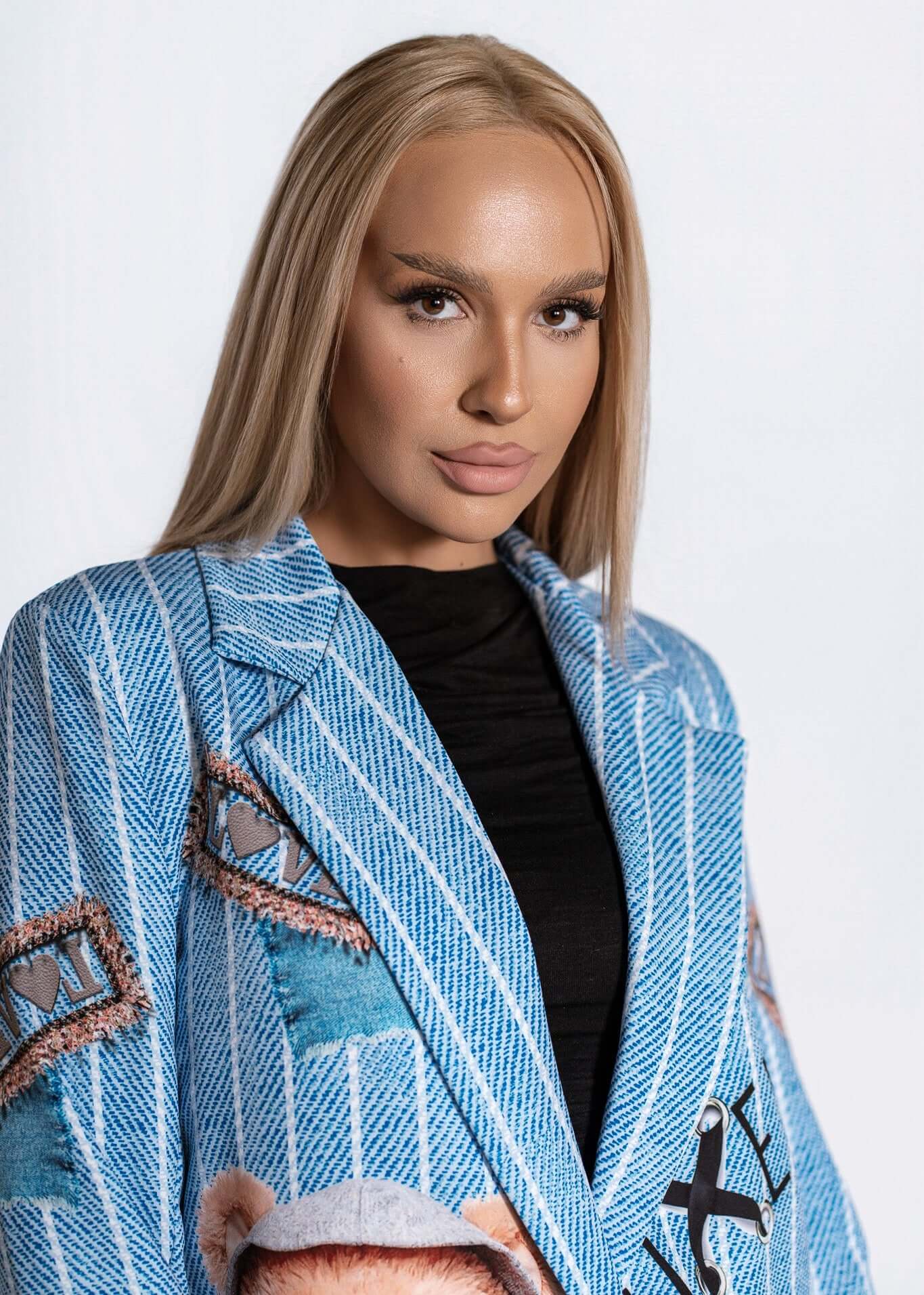 SIA Sacou usor oversize cu imprimeu grafic - "TEDDY" Imagine secundară a produsului