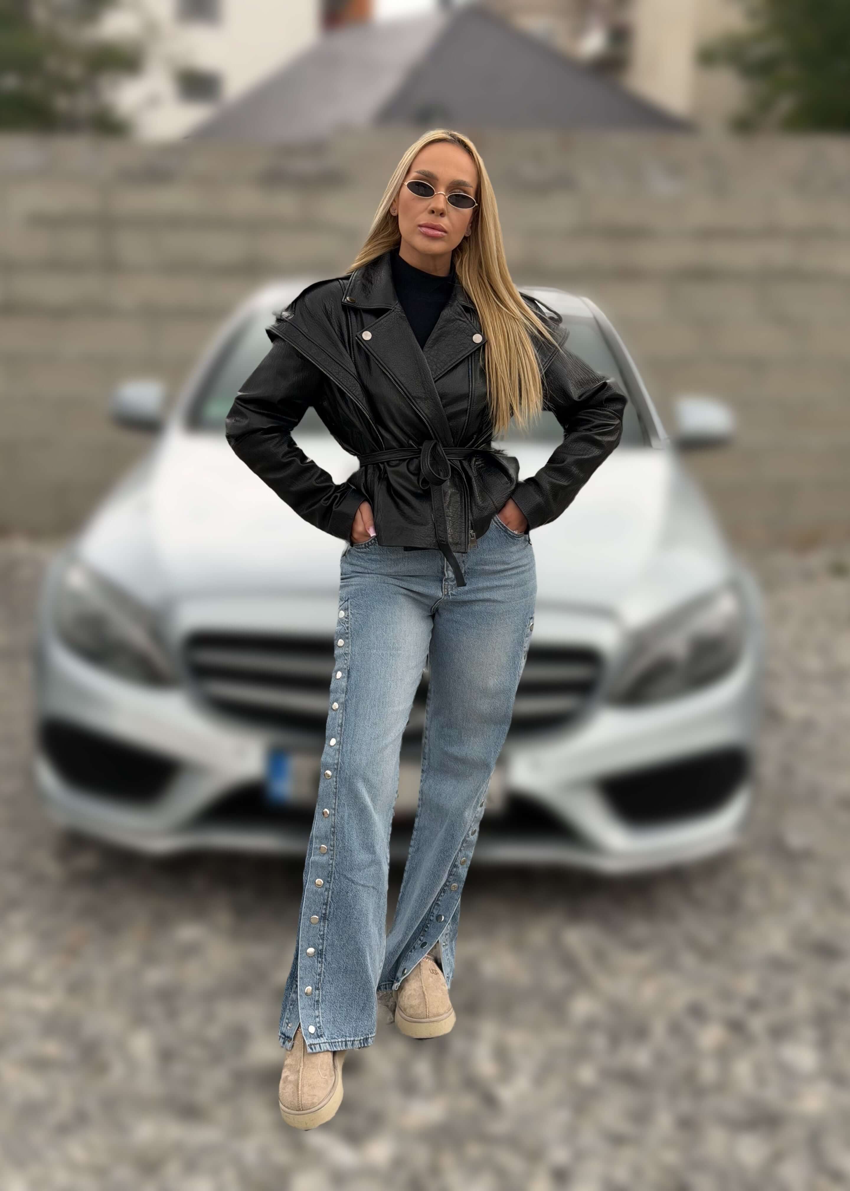 SIA Blugi cu capse laterale, usor evezati - "SNAP ME" Imagine principală a produsului