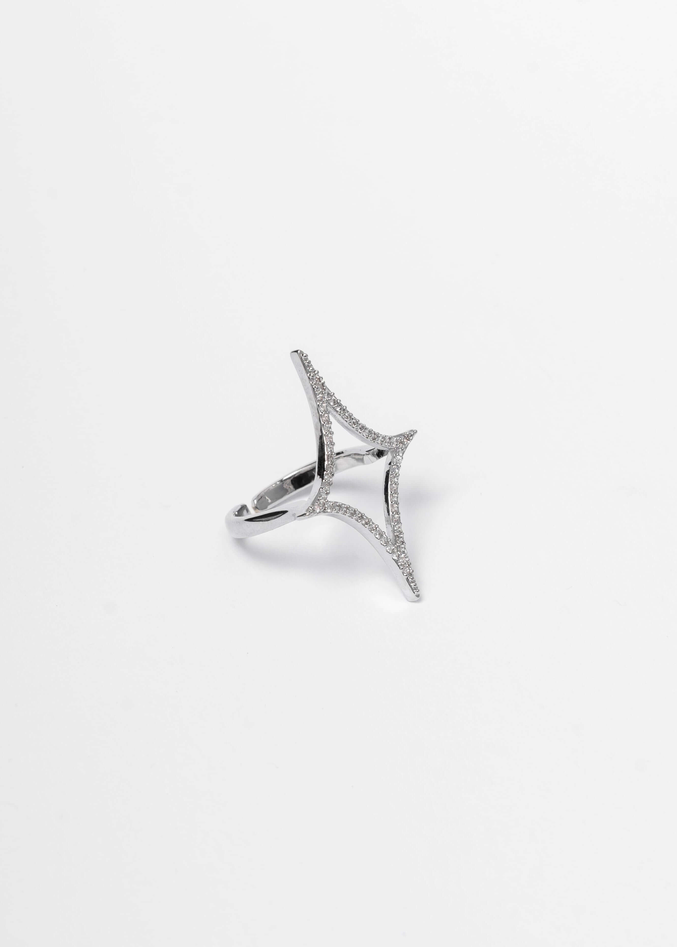 SIA Double Star Ring – Inel Statement Stea Dublă cu Cristale Imagine secundară a produsului