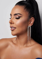 Cercei Tania cu cristale transparente Sia House pentru femei elegante