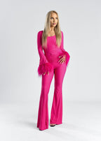 Salopeta Bling Temptation - material elastic cu cristale aplicate