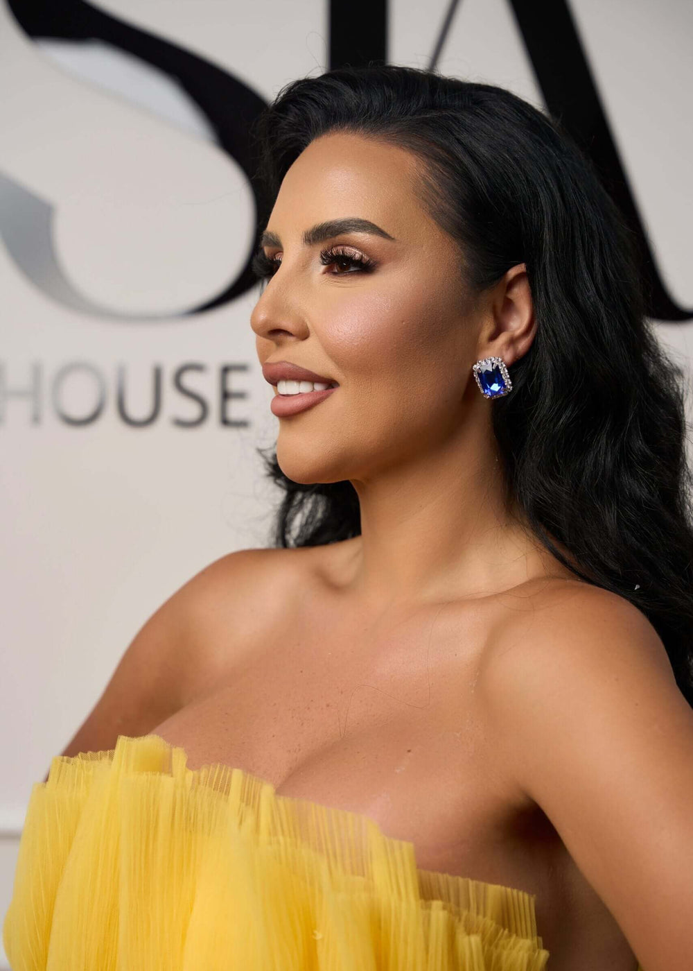 Cercei Carla cu cristal albastru regal Sia House pentru femei elegante