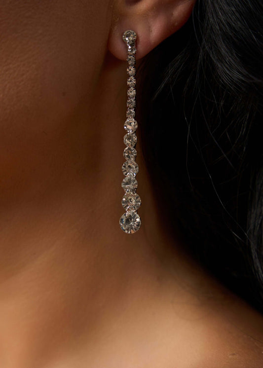 Cercei Galatea din cristale argintii Sia House pentru femei elegante