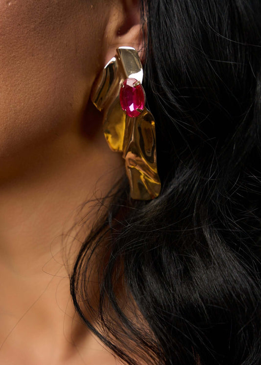 Cercei Vlada cu cristal roz - Sia House Sia House pentru femei elegante