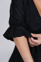 Rochie mini Crystal Glow din lycra cu cristale – SIA House of Dresses