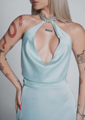 Rochie Bling Enchant - lungă mătase cu bijuterie