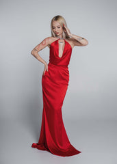 Rochie Bling Enchant - lungă mătase cu bijuterie