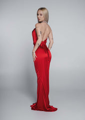 Rochie Bling Enchant - lungă mătase cu bijuterie