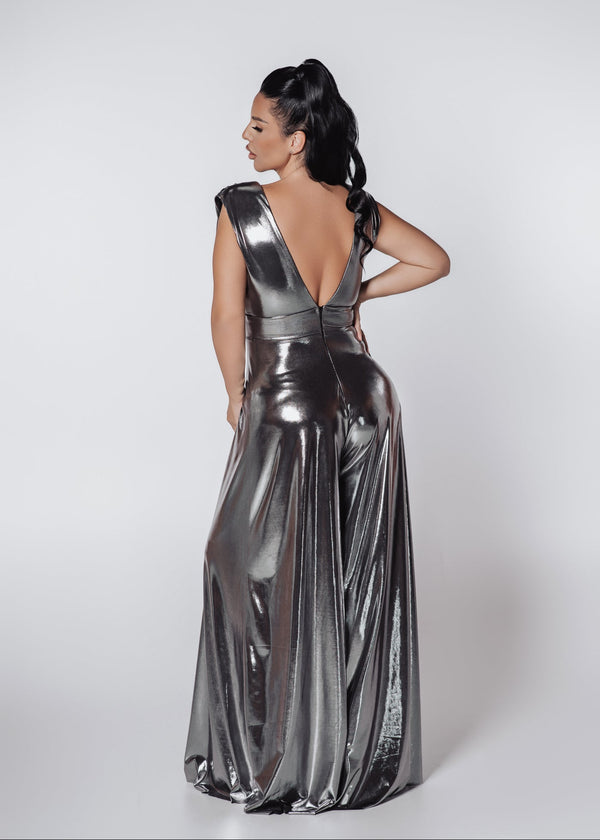 Salopeta Bling Illusion Estera - lycra metalizată cu efect lucios
