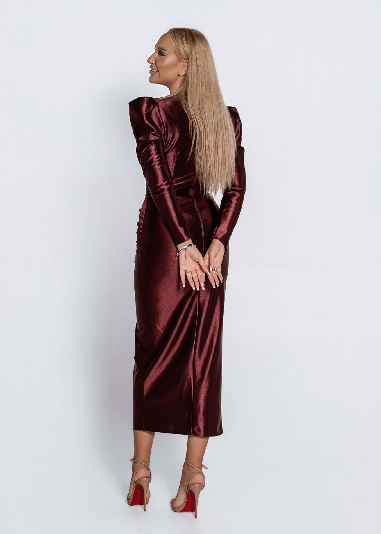 SIA Rochie LUNEVA midi - lycra premium dens, ușor elastic, look spectaculos