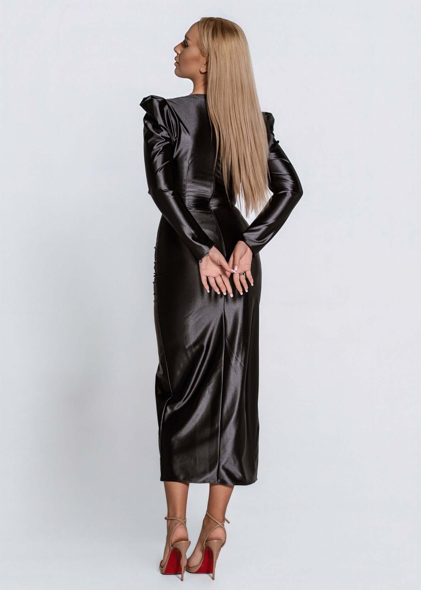 SIA Rochie LUNEVA midi - lycra premium dens, ușor elastic, look spectaculos