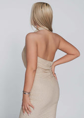 Rochie Bling Mirage - midi lycra cu cristale