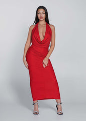 Rochie Bling Mirage - midi lycra cu cristale