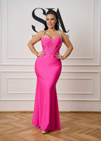 Rochie Mirabelle de seară din lycra roz intens - Sia House Sia House pentru femei elegante