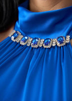 Rochie Alia - Eleganță Satinată Albastru Electric Sia House Sia House pentru femei elegante