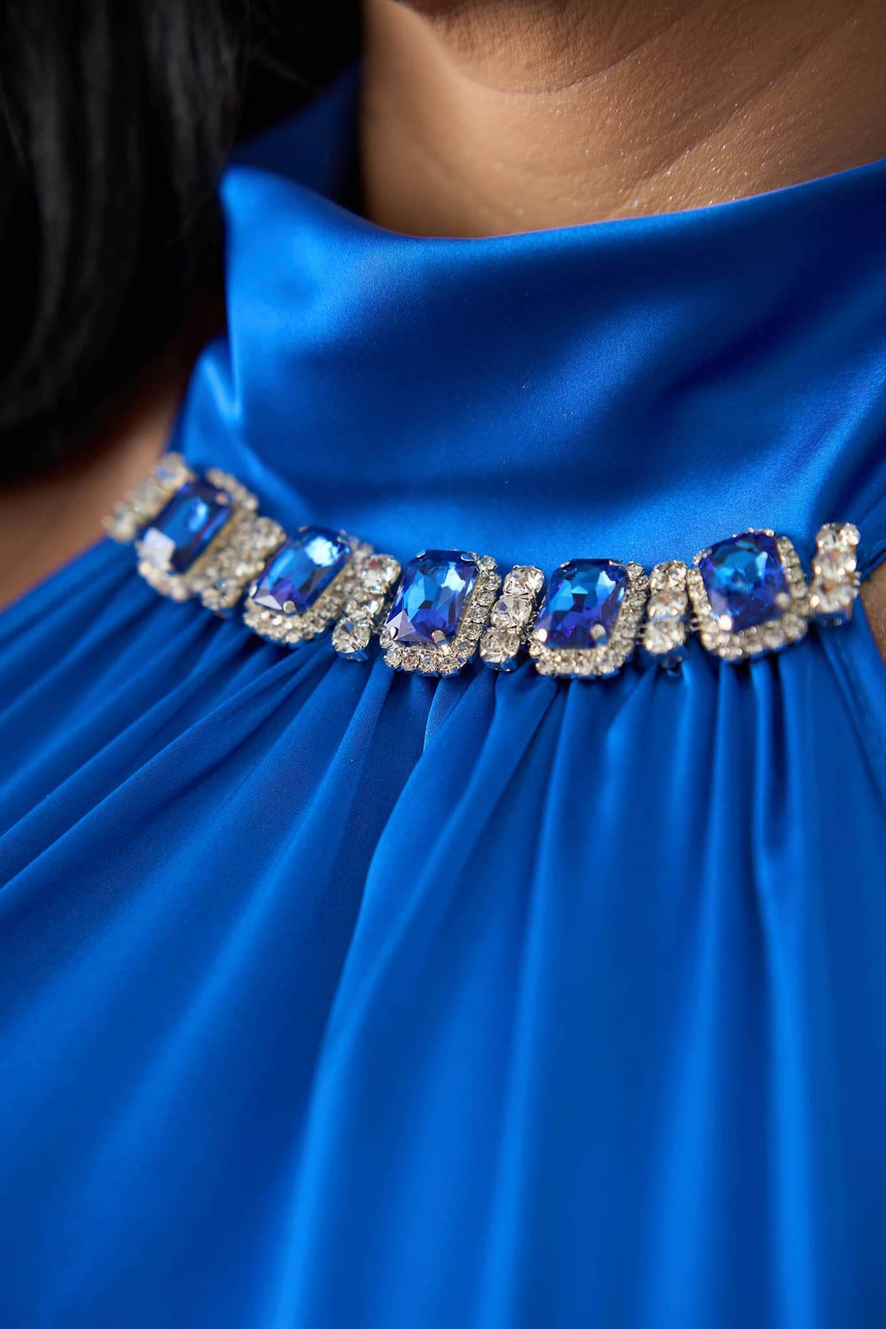 Rochie Alia - Eleganță Satinată Albastru Electric Sia House Sia House pentru femei elegante