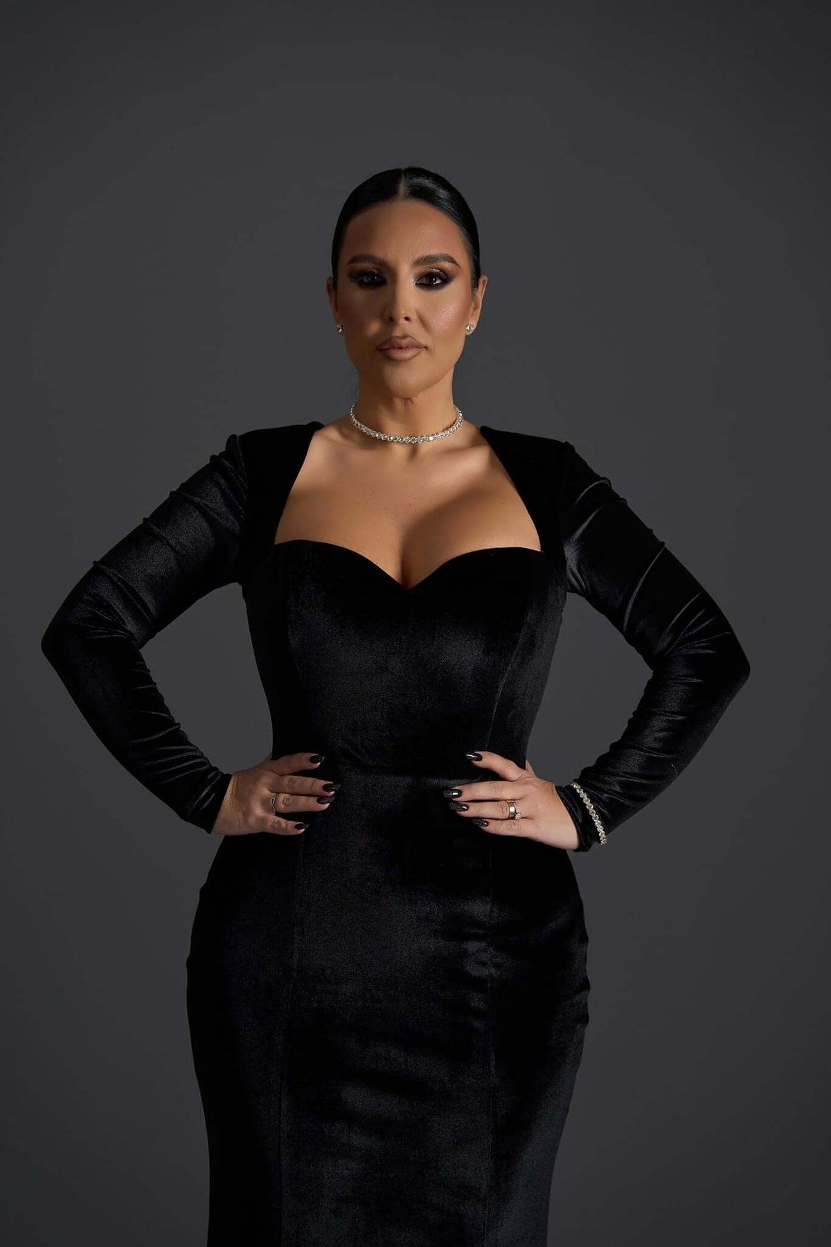 Rochie Lunga Velvet Noir