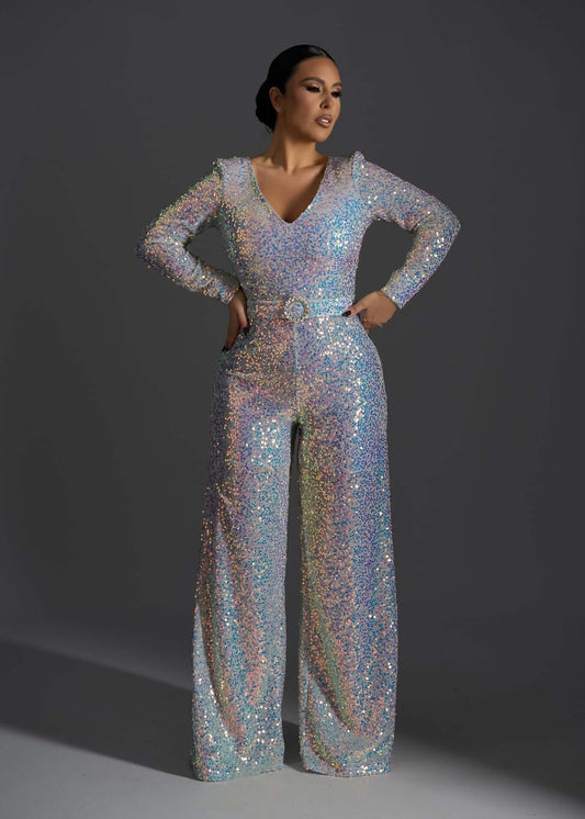 Cosmic Spark - Salopetă elegantă cu paiete multicolore Sia House Sia House pentru femei elegante