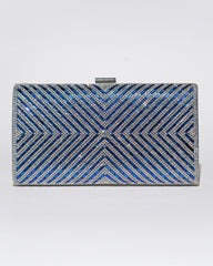 Clutch Sapphire Shine – plic cu cristale albastre și model geometric